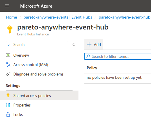 Add Event Hub shared access policy