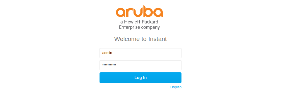 Aruba Instant admin login