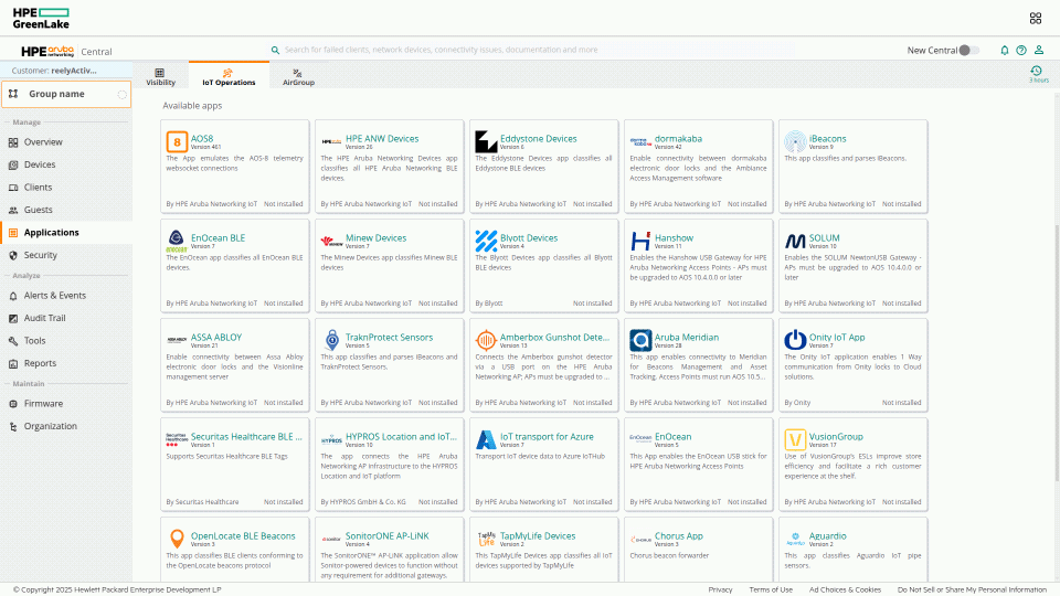 Aruba IoT Apps