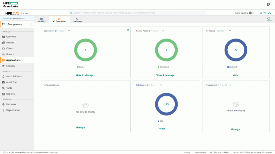 Aruba IoT Connector deployed