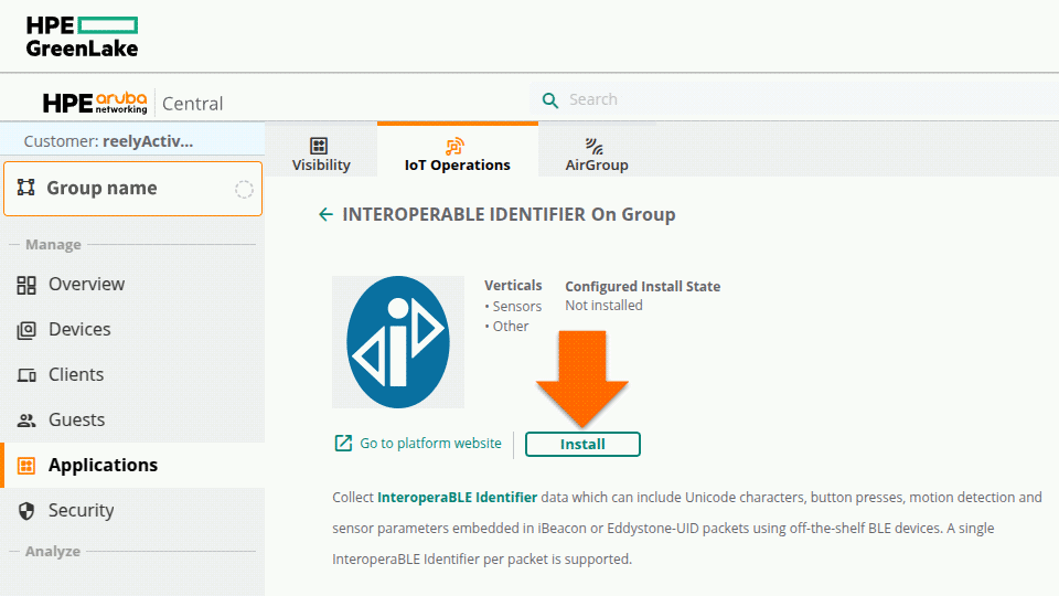 Install an Aruba IoT App