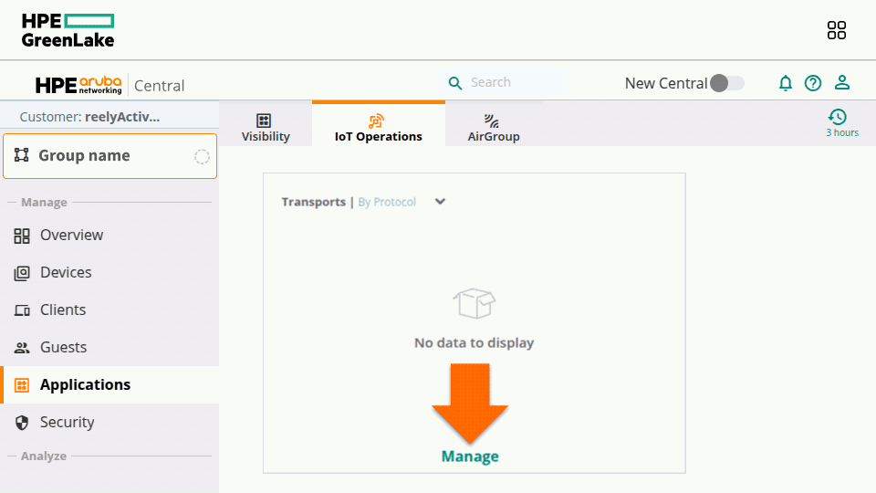 Manage Aruba IoT Transports