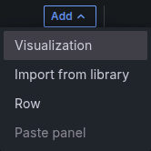 Grafana dashboard add visualization