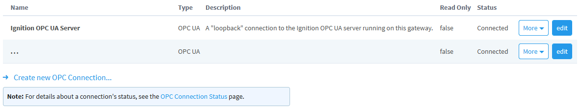 Ignition Create OPC Connection