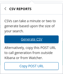 Create a CSV file in Kibana