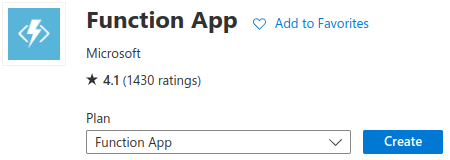 Function App in marketplace