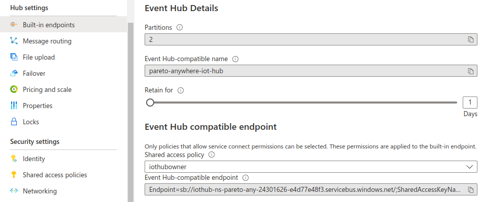 IoT Hub endpoint
