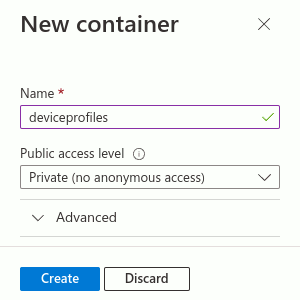 Create storage container