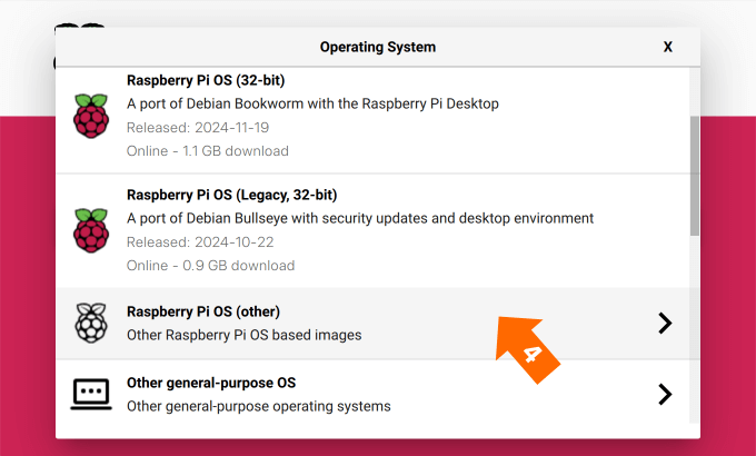 Other Raspberry Pi OS based images