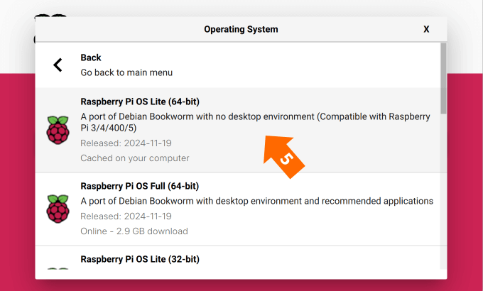 Raspberry Pi OS Lite (64-bit)