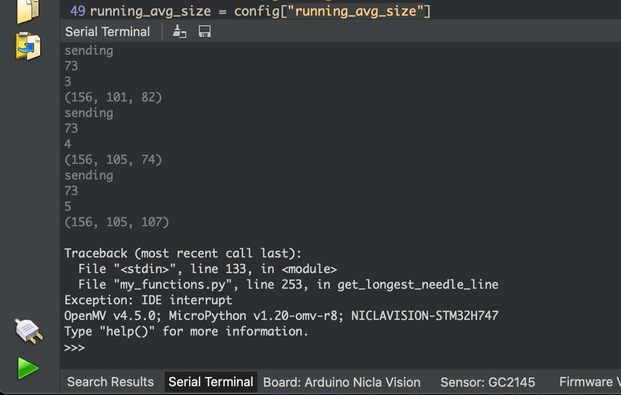 OpenMV serial terminal