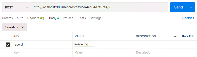 Postman POST /records